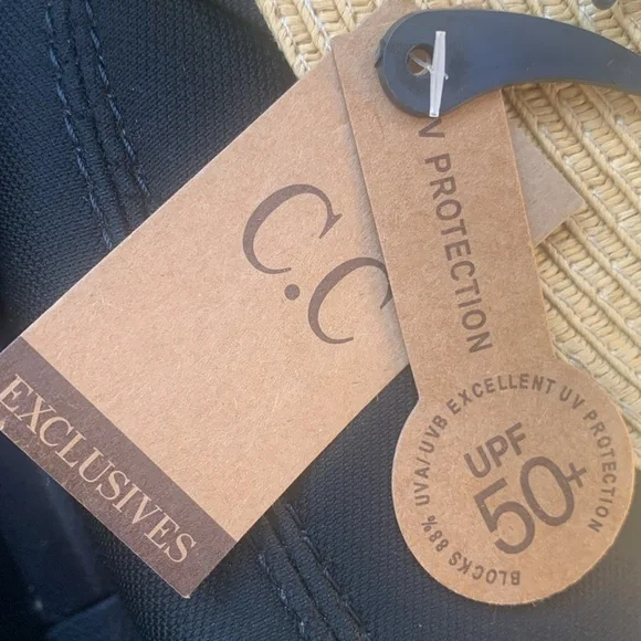 C.C EXCLUSIVES UV Protection "Just Married" wide brim beach/sun hat NWT - Picture 3 of 5